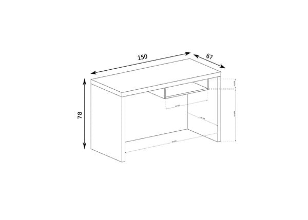 OTITEC - Bureau- H.78 x L.150 x P.67 - VEGO - Santana Jasna - large