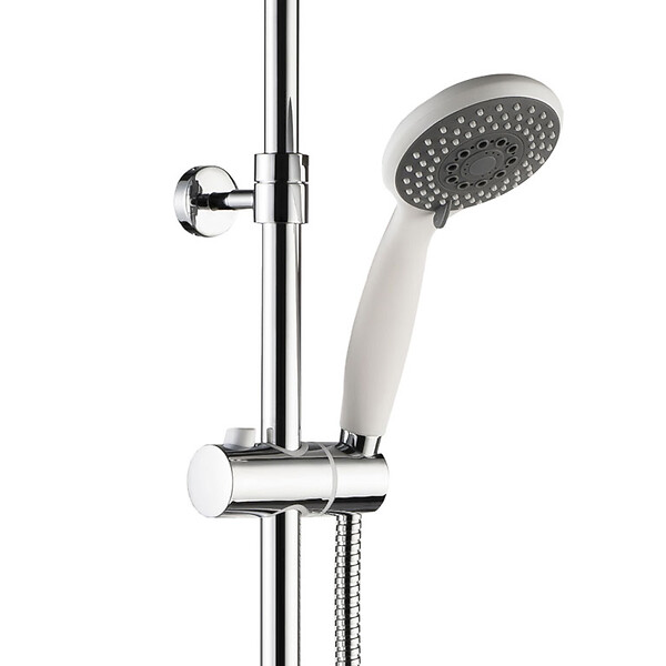 ESSEBAGNO - Color colonne de douche thermostatique chromée et blanche - large