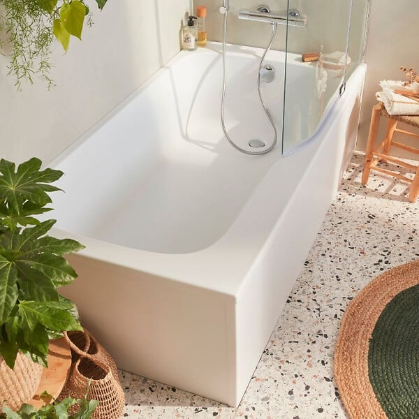 JACOB DELAFON - Baignoire bain douche Malice antidérapante + pare bain 170 x 90, version droite - large