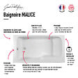 JACOB DELAFON - Pack baignoire bain douche 160 x 85 Malice version gauche + tablier en niche + pare bain + étagère pour pare bain - vignette
