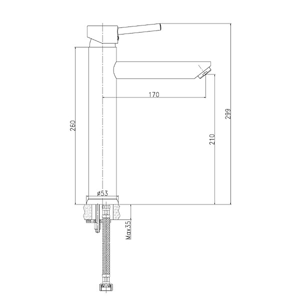 ESSEBAGNO - Deco mitigeur lavabo haut gris gun métal - large