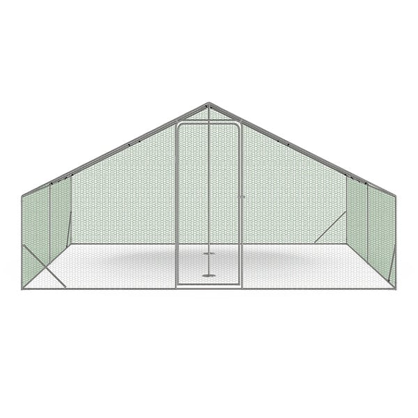 ID MARKET - Enclos poulailler 16 m² parc grillagé 4x4 M acier galvanisé - large