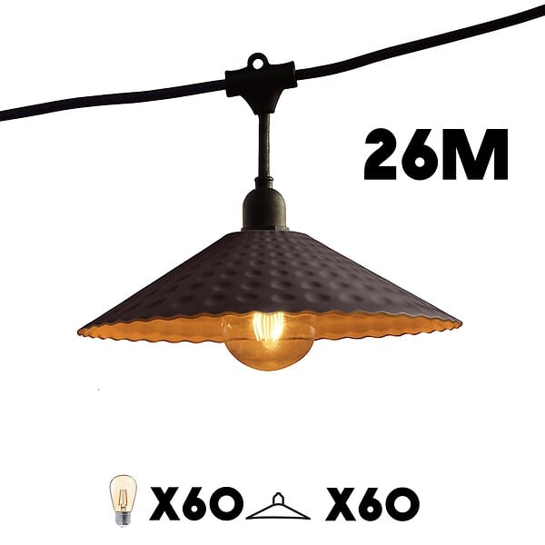 LUMISKY - Guirlande connectable VINTY 60 ampoules E27 26M - large