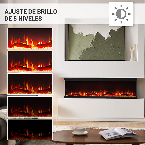 BALDERIA - Cheminée électrique BALDERIA pure Orson 60 - Cheminée murale/encastrable - Noir - large