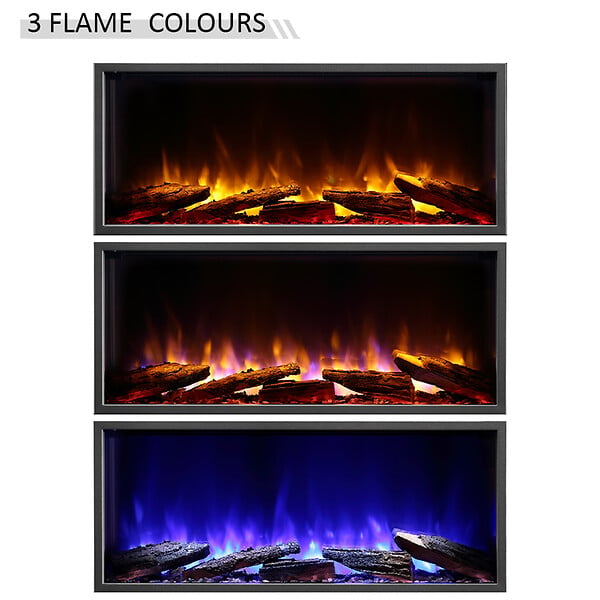 BALDERIA - Cheminée électrique BALDERIA Amazona 36" - Cheminée encastrable, 2000 W - Noir - large
