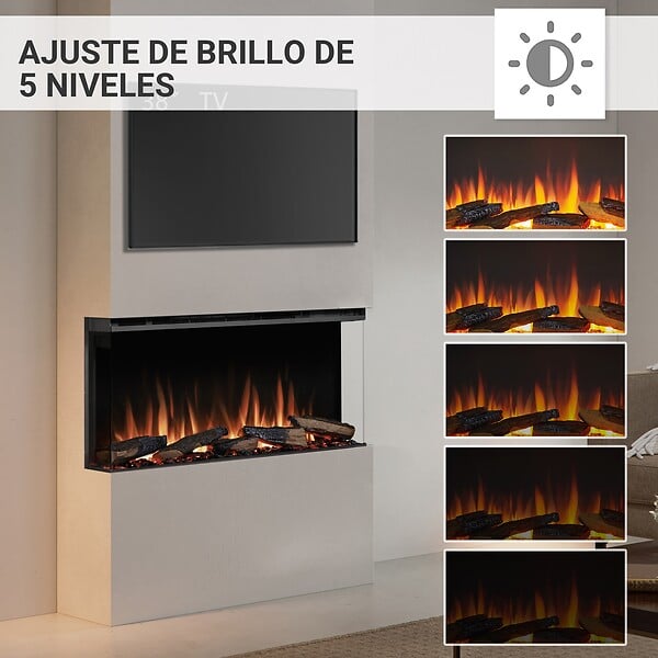 BALDERIA - Cheminée électrique BALDERIA Athena smart 36 - Cheminée encastrable - Noir - large