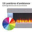 BALDERIA - Cheminée électrique BALDERIA Helia - Cheminée murale, 2000 W - Gris - vignette