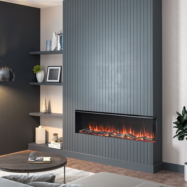 BALDERIA - Cheminée électrique BALDERIA Athena smart 60 - Cheminée encastrable - Noir - large