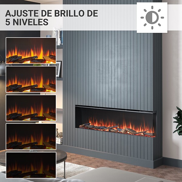 BALDERIA - Cheminée électrique BALDERIA Athena smart 60 - Cheminée encastrable - Noir - large