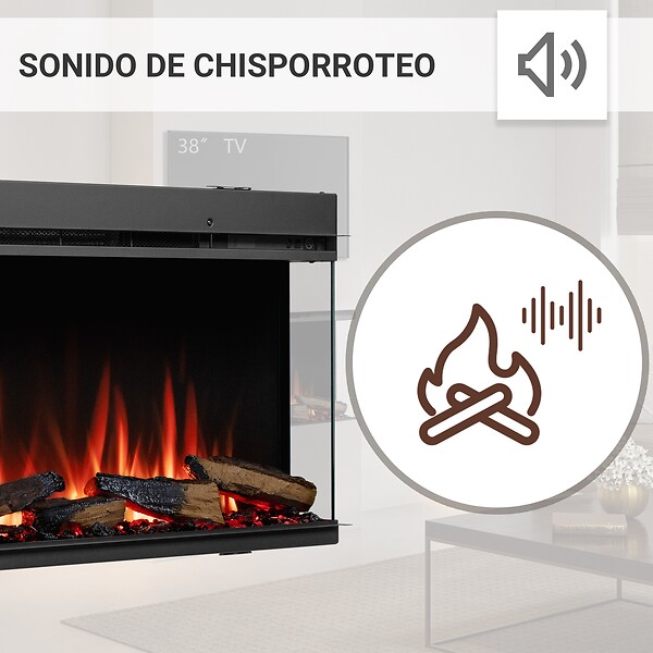 BALDERIA - Cheminée électrique BALDERIA Athena smart 60 - Cheminée encastrable - Noir - large