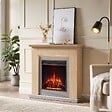 BALDERIA - Cheminée électrique BALDERIA Pandora - Cheminée sur pied, 2000 W - Marron clair - vignette