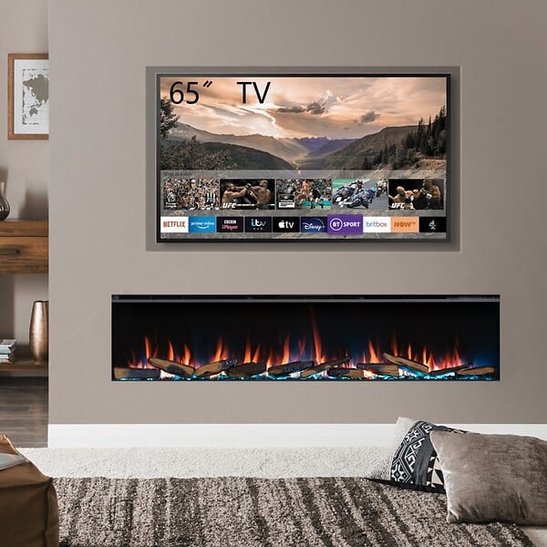 BALDERIA - Cheminée électrique BALDERIA Athena smart 72 - Cheminée encastrable - Noir - large