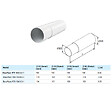 BLAUBERG - Tube télescopique PVC blanc longueur ajustable 0,5 à 1 mètre RTR - Diamètre (mm): 125 - vignette