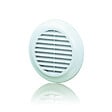 BLAUBERG - Grille aération ronde plastique blanc à ailettes inclinées DECOR avec moustiquaire - Diamètre (mm): 150 - vignette