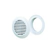 BLAUBERG - Grille aération ronde plastique blanc à ailettes inclinées DECOR avec moustiquaire - Diamètre (mm): 150 - vignette