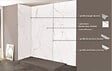 ONDEE - Pack complet de montage panneaux muraux Marbre Blanc 200 cm- Profilé chromé inclus - vignette