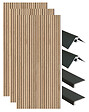ONDEE - Pack montage 3 panneaux muraux en niche - Tasseau bois 120 cm - profilés noirs - vignette