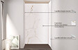 ONDEE - Pack montage 3 panneaux muraux en niche - marbre blanc 120 cm - profilés chromés - vignette