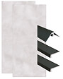 ONDEE - Kit montage Panneaux muraux Angle PALOMA Béton L120cm max - profilé noir - vignette