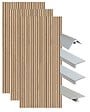 ONDEE - Pack complet de montage panneaux muraux Tasseau bois 200 cm - Profilé chromé inclus - vignette