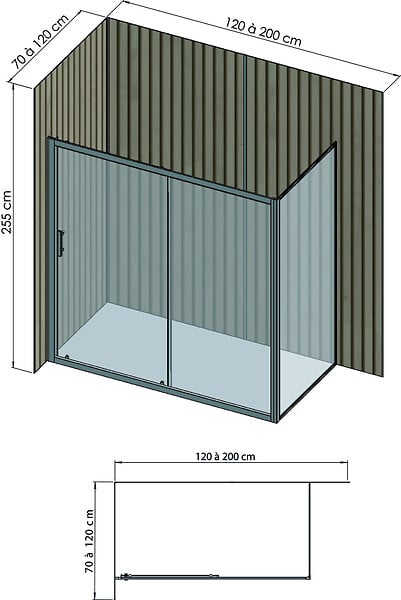 ONDEE - Pack complet de montage panneaux muraux Tasseau bois 200 cm - Profilé chromé inclus - large