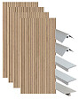 ONDEE - Pack montage 4 panneaux muraux en niche - Tasseau bois 200 cm - profilés chromés - vignette