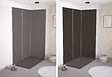 ONDEE - Pack montage 3 panneaux muraux en angle -  gris & anthracite 200 cm - profilés chromés - vignette