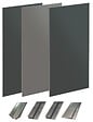 ONDEE - Pack montage 3 panneaux muraux en angle -  gris & anthracite 200 cm - profilés chromés - vignette