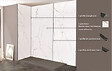 ONDEE - Pack de montage panneaux muraux Marbre Blanc effet mat 200 cm - Profilé noir - vignette