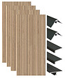 ONDEE - Pack montage 4 panneaux muraux en niche - Tasseau bois 200 cm - profilés noirs - vignette