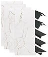 ONDEE - Pack montage 4 panneaux muraux en niche - marbre blanc mat 200 cm - profilés noirs - vignette