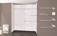 ONDEE - Pack de montage 4 panneaux muraux en niche - Béton 200 cm - profilés chromés - vignette