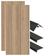 ONDEE - Pack complet de montage panneaux muraux Tasseau bois 120 cm - Profilé noir inclus - vignette