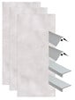 ONDEE - Pack de montage 3 panneaux muraux en niche - Béton 120 cm - profilés chromés - vignette