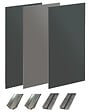 ONDEE - Pack montage 3 Panneaux muraux  en niche -  Gris & Anthracite 120 cm - profilés chromés - vignette