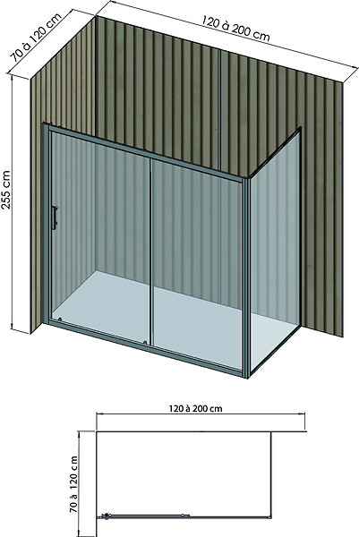 ONDEE - Pack complet de montage panneaux muraux Tasseau bois 200 cm - Profilé noir inclus - large