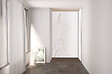 ONDEE - Pack montage 3 panneaux muraux en niche - marbre blanc mat 120 cm - profilés noirs - vignette
