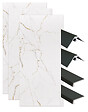 ONDEE - Pack montage 3 panneaux muraux en niche - marbre blanc mat 120 cm - profilés noirs - vignette