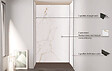 ONDEE - Pack montage 3 panneaux muraux en niche - marbre blanc mat 120 cm - profilés noirs - vignette