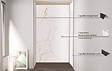 ONDEE - Pack montage 3 panneaux muraux en niche - marbre blanc 120 cm - profilés noirs - vignette