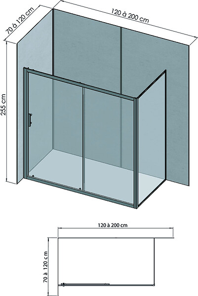 ONDEE - Pack complet de montage panneaux muraux Terrazzo 200 cm - Profilé noir inclus - large