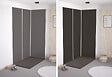 ONDEE - Pack montage 3 panneaux muraux en angle -  gris & anthracite 200 cm - profilés blanc - vignette