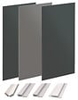 ONDEE - Pack montage 3 panneaux muraux en angle -  gris & anthracite 200 cm - profilés blanc - vignette