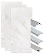ONDEE - Pack complet de montage panneaux muraux Marbre Gris 120 cm - Profilé noir inclus - vignette