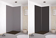 ONDEE - Pack montage 2 panneaux muraux en angle -  gris & anthracite 120 cm - profilés chromés - vignette