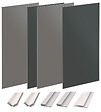 ONDEE - Pack montage 4 Panneaux muraux  en niche -  Gris & Anthracite 200 cm - profilés blanc - vignette