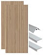 ONDEE - Pack complet de montage panneaux muraux Tasseau bois 120 cm - Profilé chromé inclus - vignette