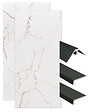 ONDEE - Pack complet de montage panneaux muraux Marbre Blanc 120 cm- Profilé noir inclus - vignette