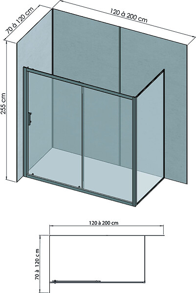 ONDEE - Pack complet de montage panneaux muraux Terrazzo 200 cm - Profilé chromé inclus - large