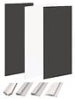 ONDEE - Pack montage 3 panneaux muraux en angle -  blanc & noir 200 cm - profilés blancs - vignette